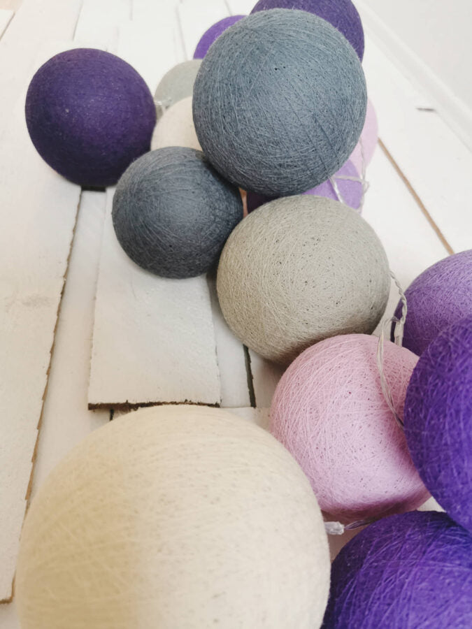 Kokvilnas bumbu virtene "Vīnogu garša" Image 3