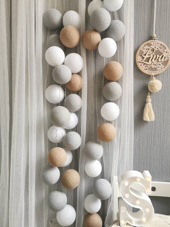 Kokvilnas bumbu virtene "Labrīt, ir sestdiena!" Image