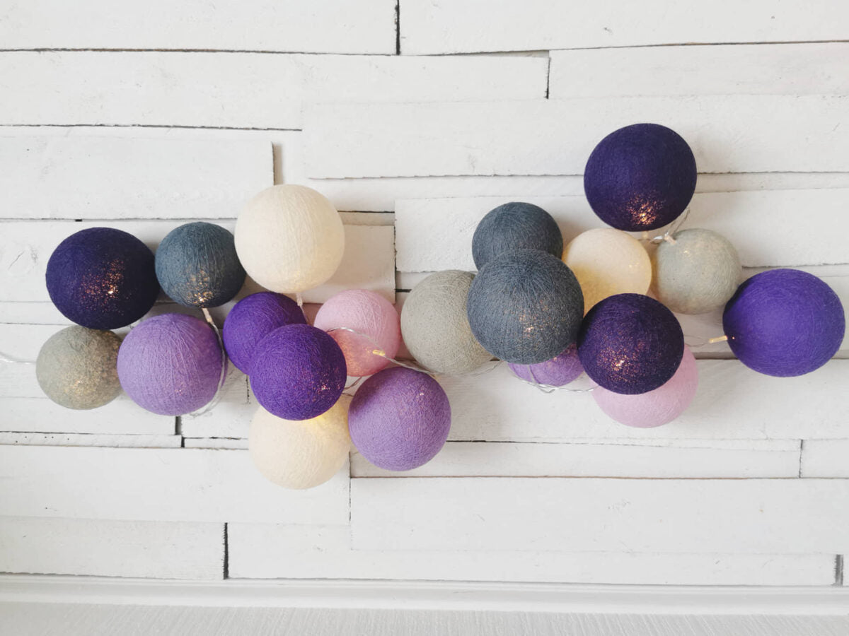 Kokvilnas bumbu virtene "Vīnogu garša" Image