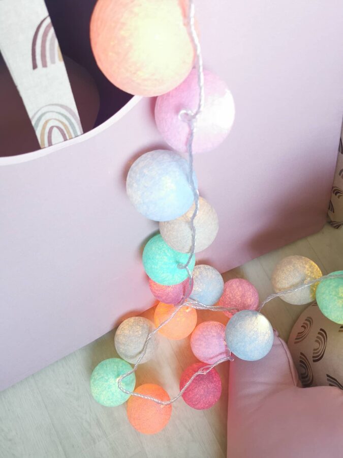 Kokvilnas bumbu virtene "Krāsu virpulis" Image 3