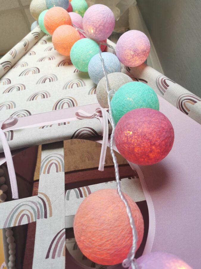 Kokvilnas bumbu virtene "Krāsu virpulis" Image 4